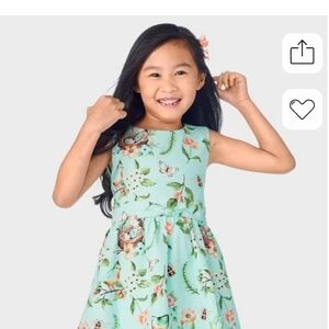 Gymboree Floral and Bird Blue, Green Dress Size 4T